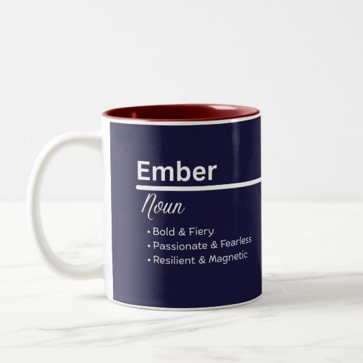 Ember Personalized Name Coffee Mug ツートーンマグカップ (左)