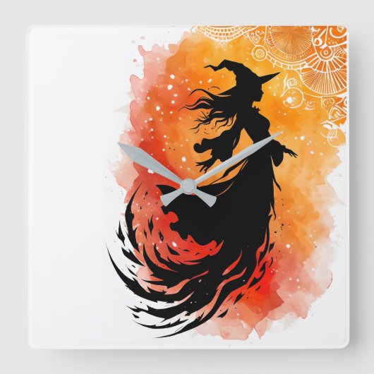 Ember Shadow-No文字 スクエア壁時計 (正面)