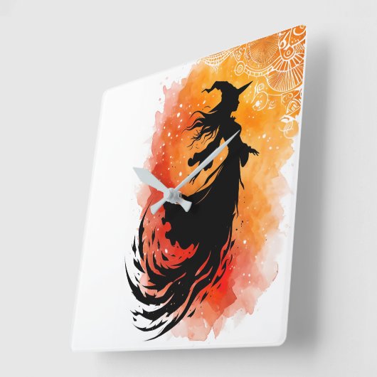 Ember Shadow-No文字 スクエア壁時計 (傾斜)