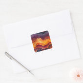 Ember Strata – 大地と炎の抽象的な層 スクエアシール (封筒)