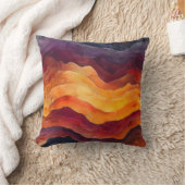 Ember Strata – Abstract Layers of Earth and Fire クッション (ブランケット)