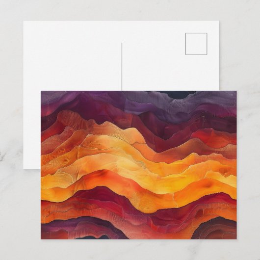 Ember Strata – Abstract Layers of Earth and Fire ポストカード (正面/裏面)