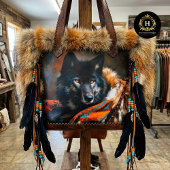 Ember Turquoise Black Wolf Portrait 薄葉紙