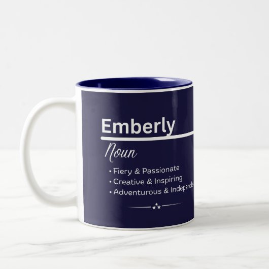 Emberly オリジナルネーム コーヒーマグ ツートーンマグカップ (左)
