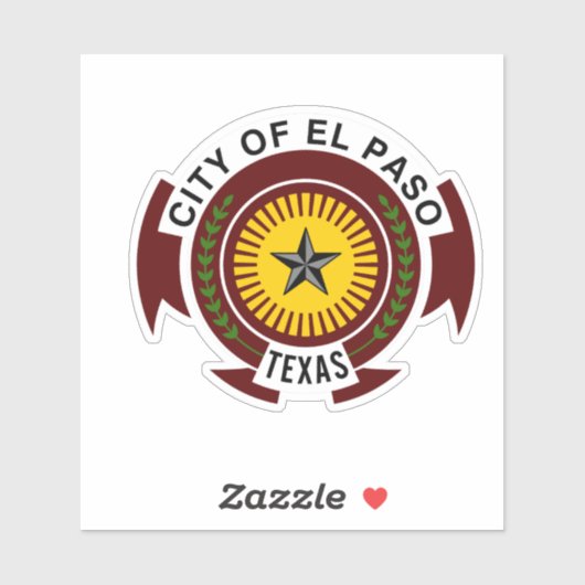 Emblem of City of El Paso, Texas Vinyl Sticker シール (シート)