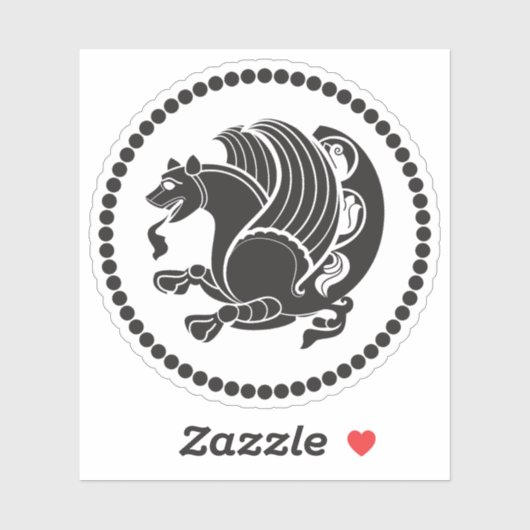 Emblem of the Sasanian Empire (Simurgh), Iran シール (シート)