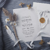 Embossed Arch Minimalist Elegant QR Code Wedding 招待状