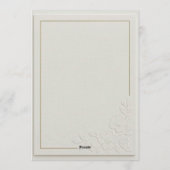 Embossed Art Deco Floral Wedding 招待状 (裏面)