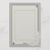 Embossed Art Deco Floral Wedding 招待状 (裏面)