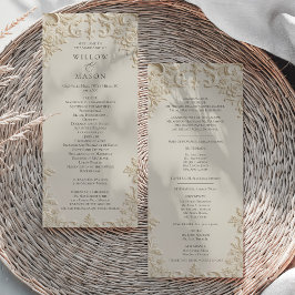 Embossed Baroque Ivory Wedding Program プログラム