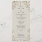 Embossed Baroque Ivory Wedding Program プログラム (正面)