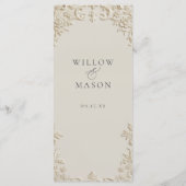 Embossed Elegant Ivory Floral Wedding Menu メニュー (裏面)