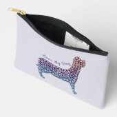 Embossed Indigo Gradient Paw Print Dog Outline アクセサリーポーチ (見開き)