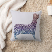 Embossed Indigo Gradient Paw Print Dog Outline クッション (ブランケット)