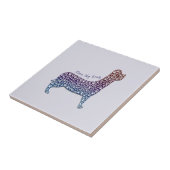 Embossed Indigo Gradient Paw Print Dog Outline タイル (側面)