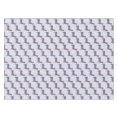 Embossed Indigo Gradient Paw Print Dog Outline テーブルクロス (正面(横))