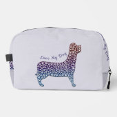 Embossed Indigo Gradient Paw Print Dog Outline ドップキット (正面)