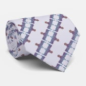 Embossed Indigo Gradient Paw Print Dog Outline ネクタイ (ロール)