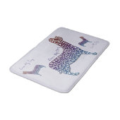 Embossed Indigo Gradient Paw Print Dog Outline バスマット (アングル)