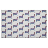 Embossed Indigo Gradient Paw Print Dog Outline ファブリック (ファットクォーター)