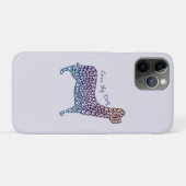 Embossed Indigo Gradient Paw Print Dog Outline Case-Mate iPhoneケース (裏面(横))