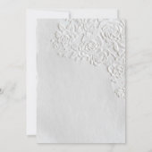Embossed Roses Deckled Edge Sage Wedding 招待状 (裏面)