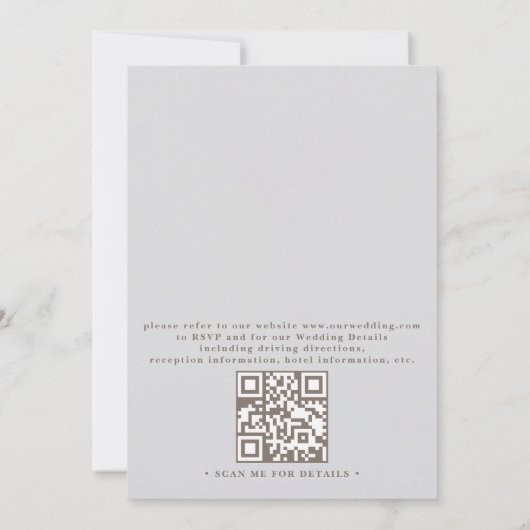 Embossed Starfish Coastal Formal QR Code Wedding 招待状 (裏面)