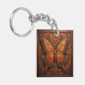 Embossed Wood Butterfly キーホルダー (正面左)