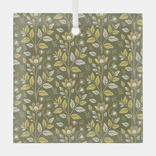Embrace Nature with Elegant Floral Patterns ガラスオーナメント (正面)