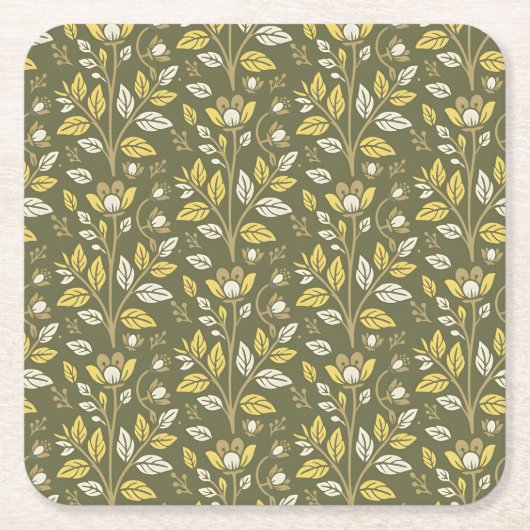 Embrace Nature with Elegant Floral Patterns スクエアペーパーコースター (正面)