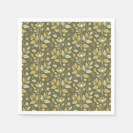 Embrace Nature with Elegant Floral Patterns スタンダードカクテルナプキン