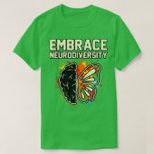 Embrace Neurodiversity ADHD Awareness Orange Ribbo Tシャツ (デザイン正面)
