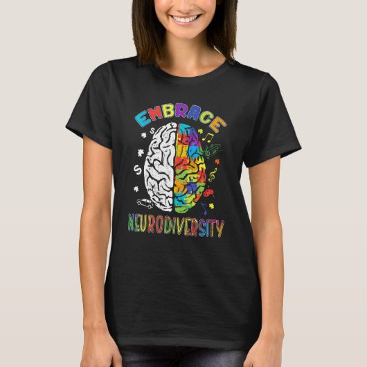 Embrace Neurodiversity Autism Awareness ASD Men Wo Tシャツ (正面)
