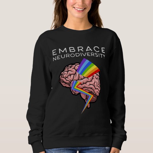 Embrace Neurodiversity Autism Awareness ASD Mental スウェットシャツ (正面)