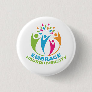 Embrace Neurodiversity Autism Spectrum Colorful 缶バッジ
