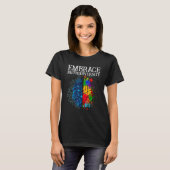 Embrace Neurodiversity Brain ADHD Autism Awareness Tシャツ (正面フル)
