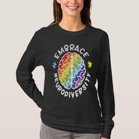 Embrace Neurodiversity Brain Autism Awareness Puzz Tシャツ (正面)