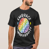 Embrace Neurodiversity Brain Autism Awareness Puzz Tシャツ (正面)