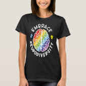 Embrace Neurodiversity Brain Autism Awareness Puzz Tシャツ (正面)