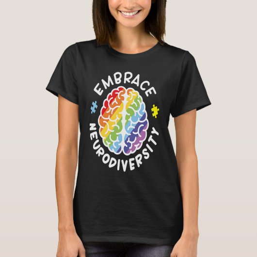 Embrace Neurodiversity Brain Autism Awareness Puzz Tシャツ (正面)