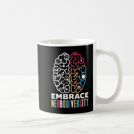 Embrace Neurodiversity Design for a Autism Awarene コーヒーマグカップ (右)