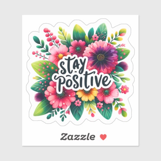 Embrace Positivity With Vibrant Floral Inspiration シール (シート)