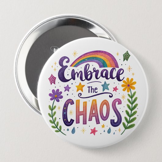 "Embrace The Chaos" Button 缶バッジ (正面&裏面)