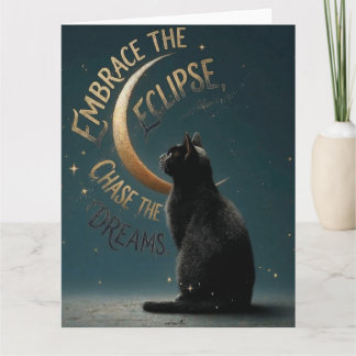 "Embrace the Eclipse" Celestial Cat Illustration カード