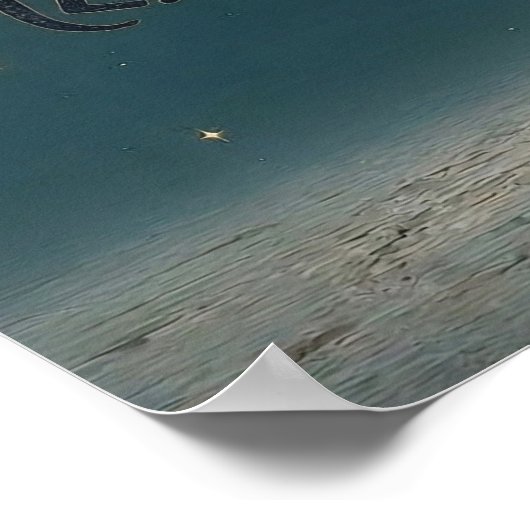 "Embrace the Eclipse" Celestial Cat Illustration ポスター (角)