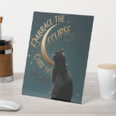 "Embrace the Eclipse" Celestial Cat Illustration 台座サイン (インサイチュ)
