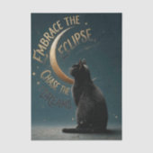 "Embrace the Eclipse" Celestial Cat Illustration 薄葉紙 (正面)