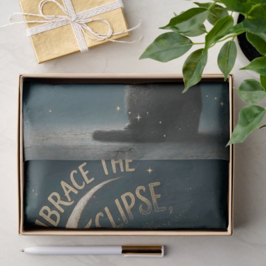 "Embrace the Eclipse" Celestial Cat Illustration 薄葉紙 (ギフト)