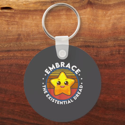 Embrace The Existential Dread Funny Nihilism  キーホルダー (正面)