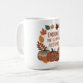 Embrace the glow of autumn design コーヒーマグカップ (正面左)